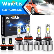 6Pcs LED Headlight Bulbs + Fog Light Kit For Ford Edge 2007-2010 6000K White