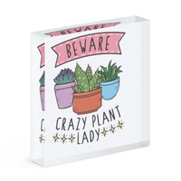 Beware VerrüCkte Pflanze Damen Acryl Foto Block Rahmen Lustiger Witz Muttertag