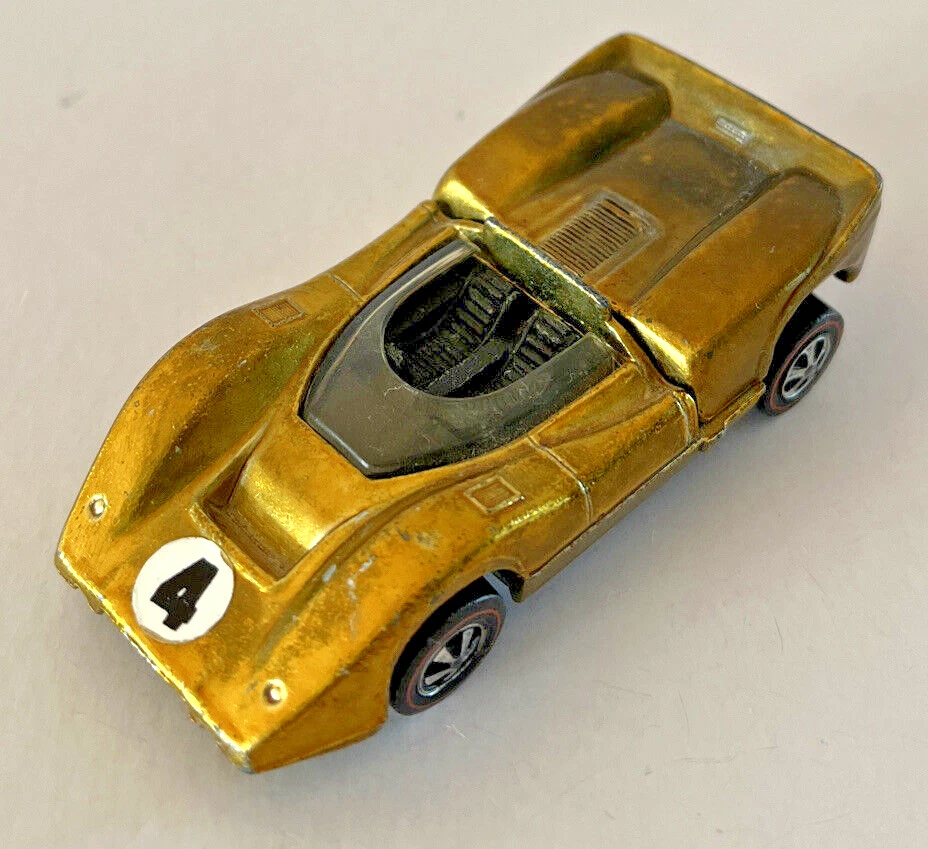 Hot Wheels 1968 Redline Gold McLaren M6A fundido a presión ¡Bonito!, (B233) RL679 Foto 4 de 4