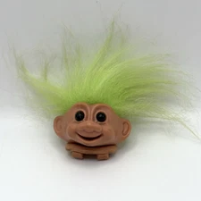 Vintage Dam Troll Head Shoelace Clip Accessory Green Hair