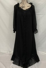 WALTER BAKER MIDI BLACK DRESS w 3/4 SLEEVES SZ.M-BUTTONS IN FRONT-LINED-NWT
