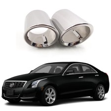 2 Car Exhaust Muffler Tip Tail Pipe Trim Silver for Cadillac ATS 2013-2017 #1052