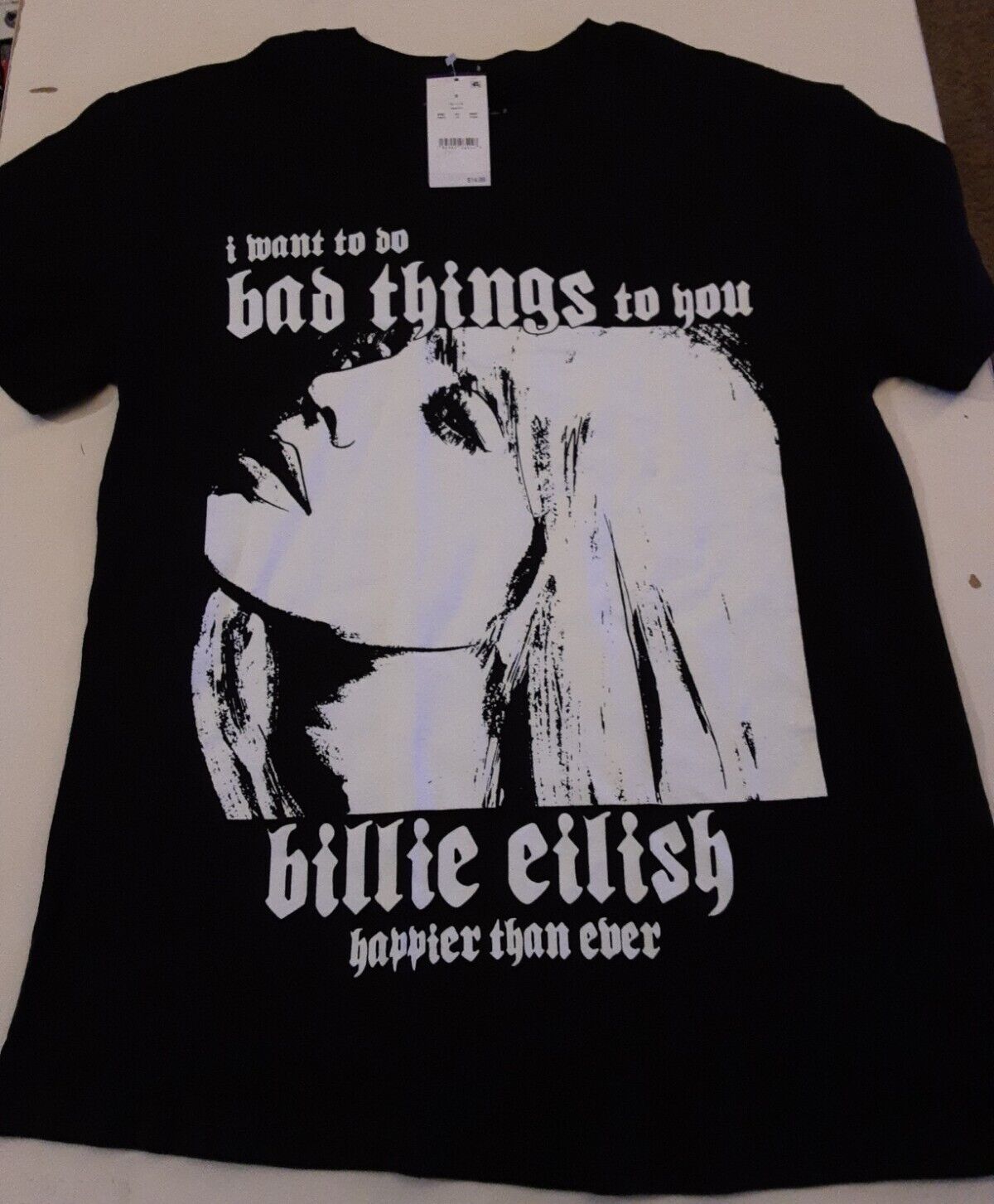 Billie Eilish XS Tee Shirt Happier Than Ever I Want To Do Bad Things To You