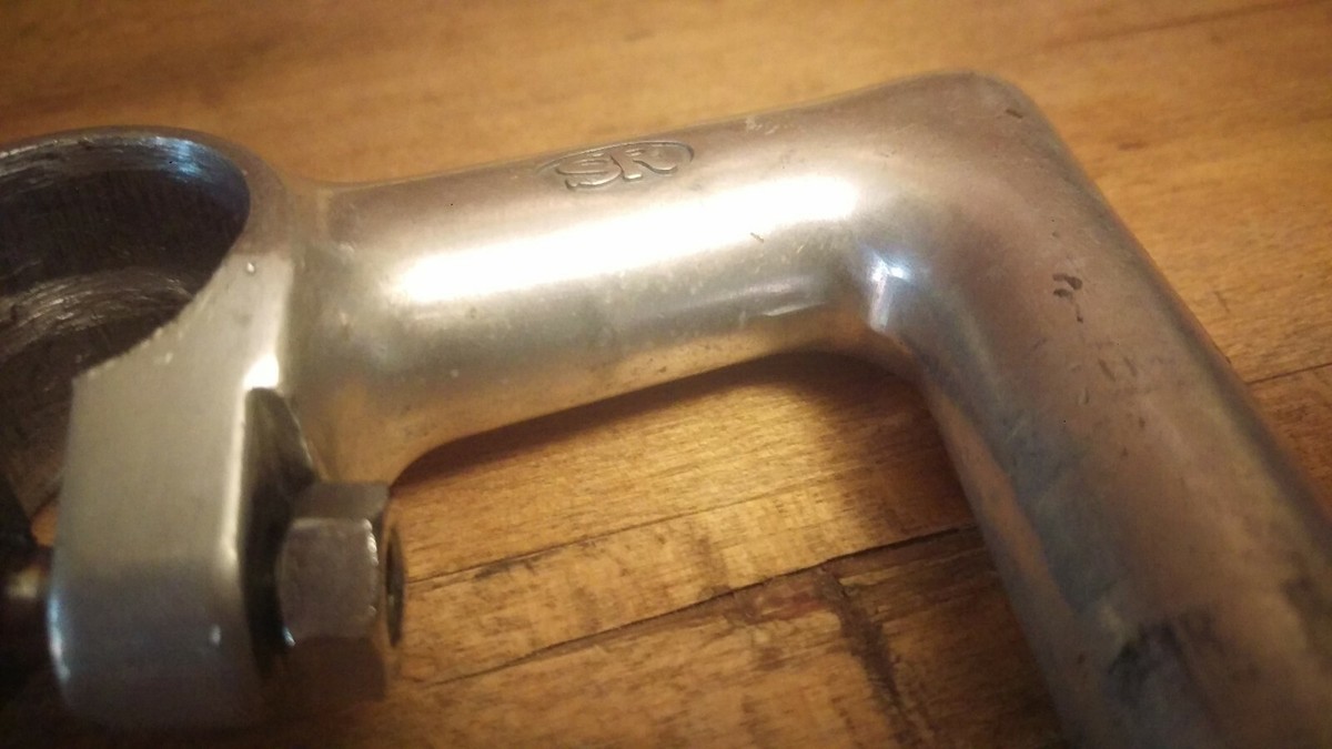 Ancienne tige SR 80 22,2 mm plume custom argent 1984 25,4 mm
