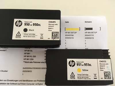 2x HP950 951 Drucker Patronen MHD 07/24 Officejet Pro 8600 8610 8615 8620