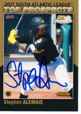 Stephen Alemais 2017 West Virginia Power SAL Top Prospects Signed Card