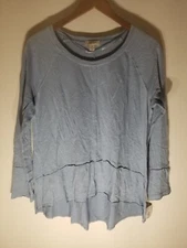 Style & Co Tiered Hem Seam Tee Size XS NWT Long Sleeve Color: Blue Fog