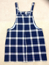 Forever 21 Cover All Mini Dress 3X Plaid Navy Blue White Full Zip Tank