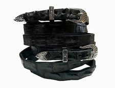 Genuine ALLIGATOR HATBAND Western BLACK 1/2