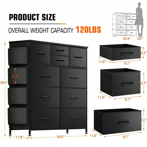 GIKPAL 10 Drawers Dresser For Bedroom, Chest Of Drawers -Lightning Deals - Picture 9 of 72