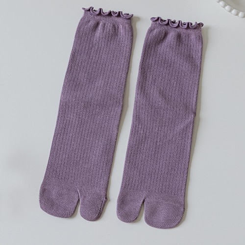 Women's Split Toe Socks Japanese Kimono Flip Flop Two Fingers Tabi Solid Hosiery - Bild 16 von 30