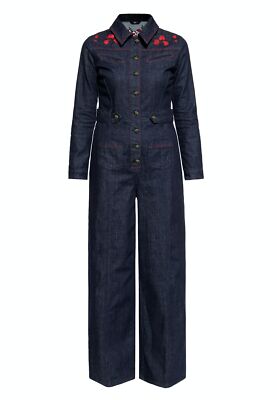 QUEEN KEROSIN Damen Langarm | Jeans Overall | Denim Overall | Einteiler Roses