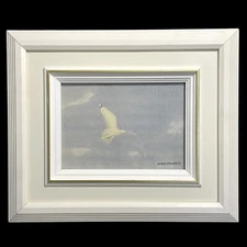 Vintage 1998 Gull Seascape Original Signed Artwork Robert Saulnier Beach House