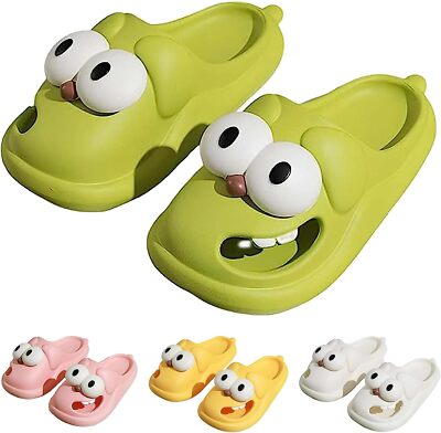 Tongue Kiss Slippers Big Eye Dog Summer Cartoon Cute Funny 3D Fun Cozy  Breathabl
