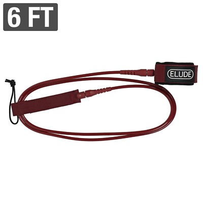 ELUDE 6ft Surfboard Leash, 7mm, Maximum Strength - Red