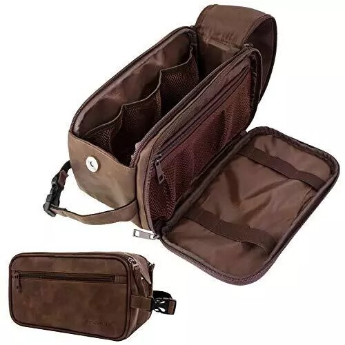 Men's Large Water-resistant Travel Toiletry Bag Shaving Dopp Kit-image