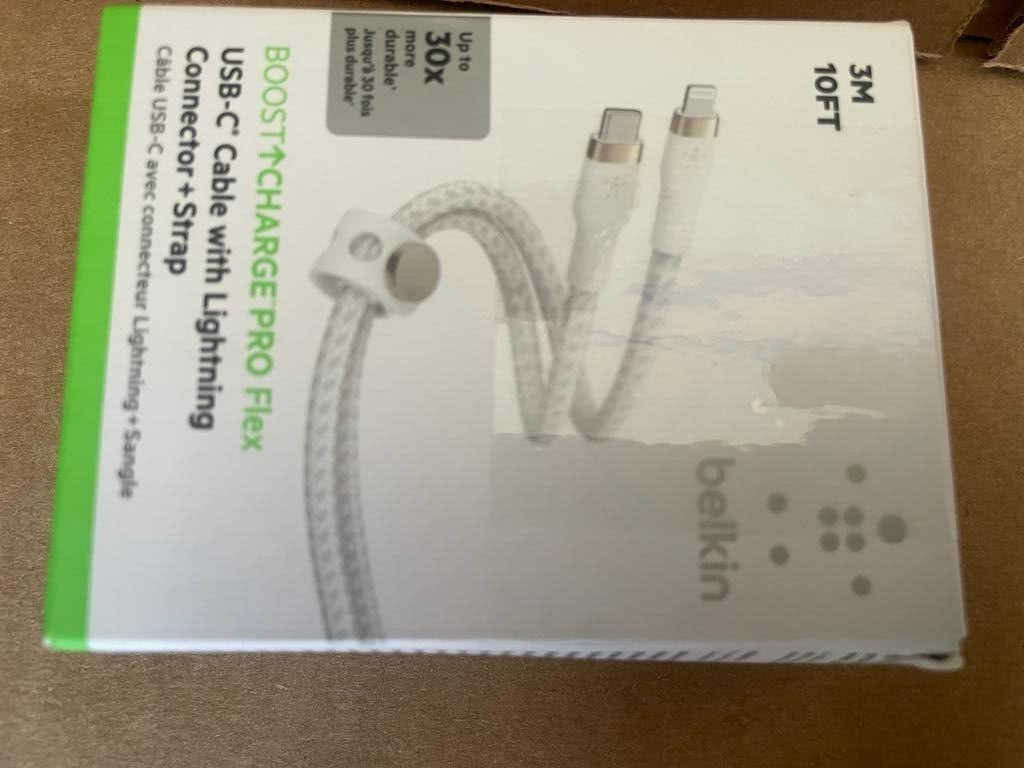 New Belkin BOOST↑Charge Pro Flex USBC Cable Lightning  (3m) 10FT MFI CERTIFIED-image