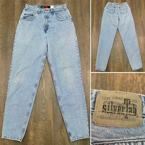 Levis Silvertab Vtg 90s Loose Baggy Tapered Light Blue Jeans Mens 30 X 36 Ebay