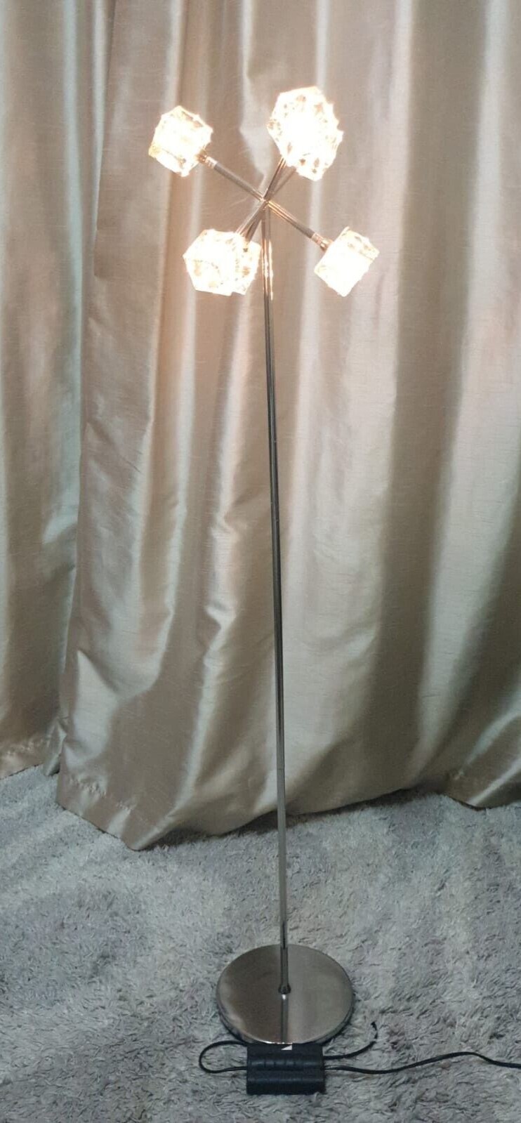 IKEA Silver Chrome Floor lamp standing with modern finish 6 lights eBay