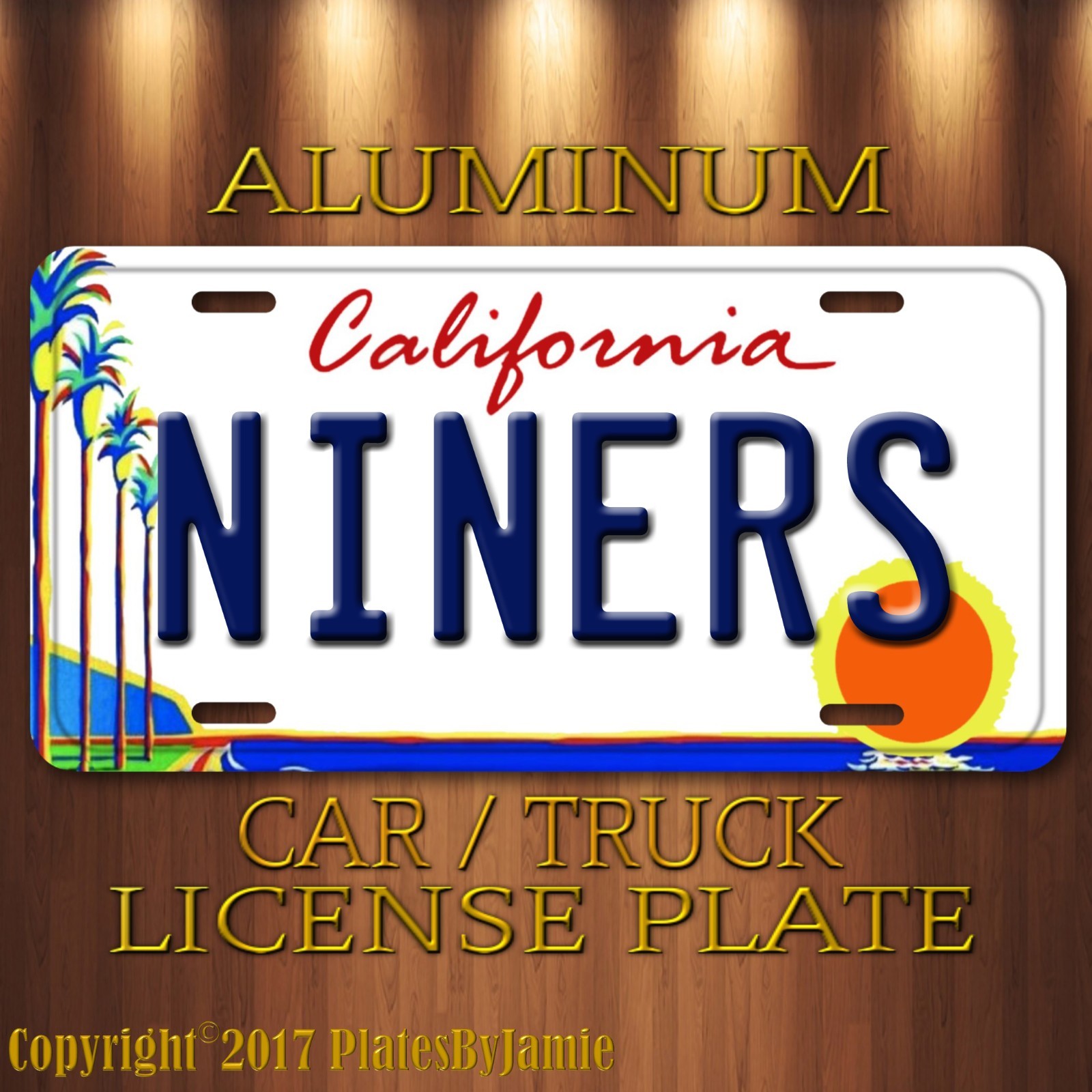 San Francisco 49ers NINERS Aluminum Vanity Car Truck License Plate Tag