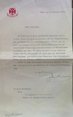 Richard Weiskirchner - Religion / Jurist - original  Autograph - 34 x 20 cm