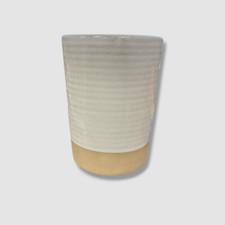 Avanti Linen White Drift Lines Textured Ribbed Ceramic Tumbler 2 Pack