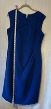 Adrianna Papell Sleeveless Blue Sheath Dress Women's Size 12 Back Zipper