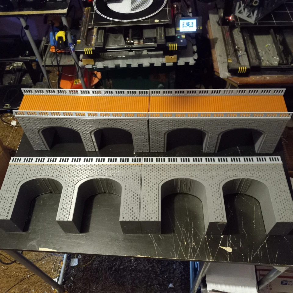 Puente de arco de ladrillo de piedra escala grande O de 64" impreso en 3D (CUATRO SECCIONES DE 16") Foto 2 de 4