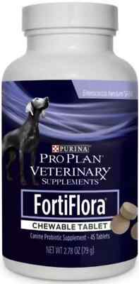 3- Purina Pro Plan FortiFlora Probiotic Supplements for Dogs (45 Tabs) bottles