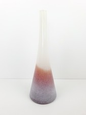 Large Hand Blown Glass Vase White, Orange, Red Mottled Effect 50 cm H