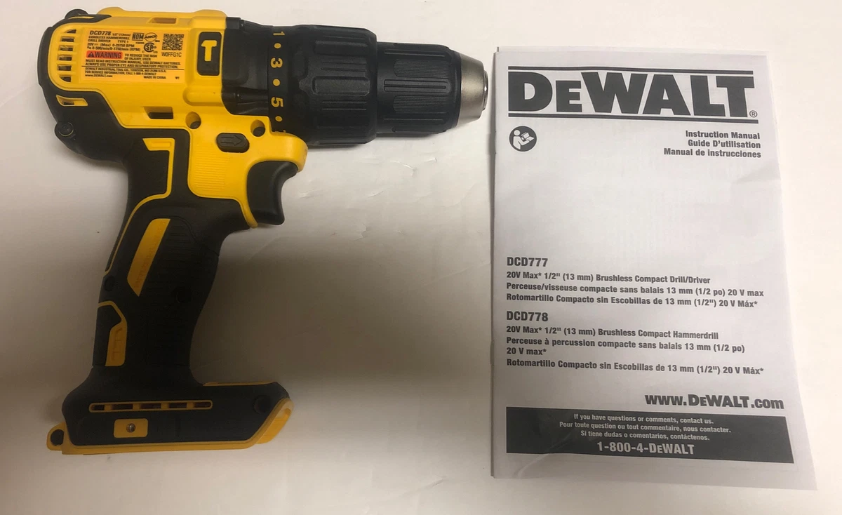 NEW DEWALT DCD778 20V 20 MAX 2-Speed Brushless Compact Hammer Drill | eBay