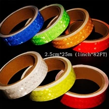 Reflective Safety Tape Self Adhesive pinstripe Sticker Strip Decal 82FT Roll 1In