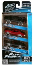 Fast and Furious Dom's Rides Dodge Chargers and Chevelle 3 Pack Set 1/55 Diecast