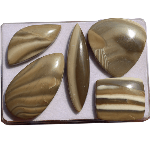 Polonia 5 pz pietra selce naturale 27 mm-49 mm pietre preziose cabochon lucid... - Foto 9 di 11