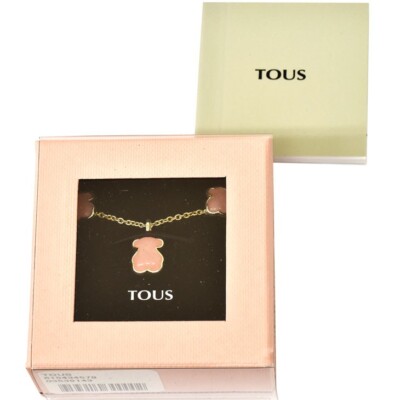 TOUS Spain rose quartz bear earrings necklace Silver 925 in Box