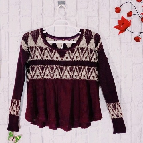 Boho Aztec Pullover Knit Sweater Top 