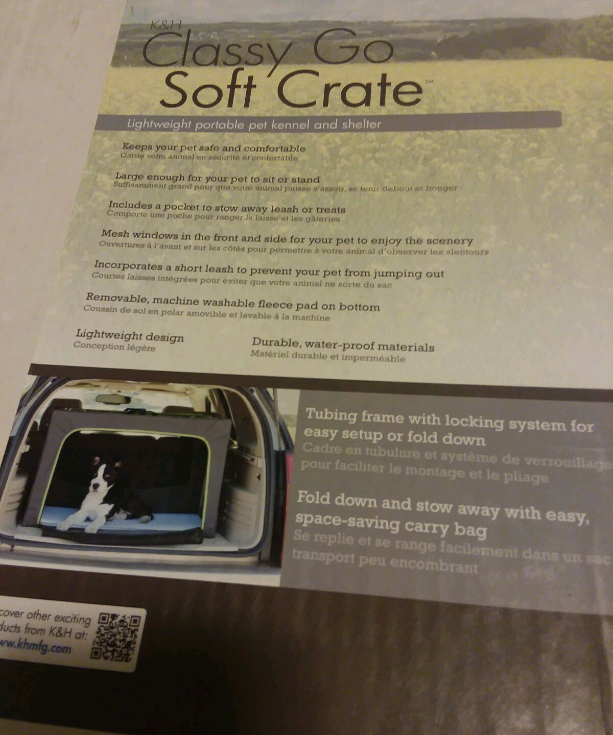 k&h manufacturing classy go soft crate