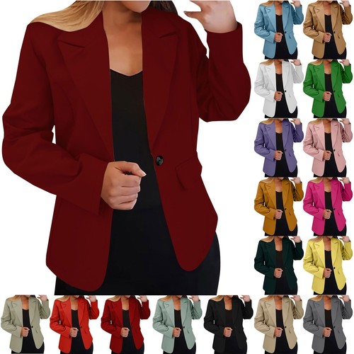 Damen Freizeit Blazer Business Freizeit Jacken Langarm Strickjacke Arbeitsanzug