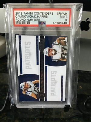 2019 Panini Contenders C. Winovich/D. Harris - Round Numbers - PSA 9 MINT Pats