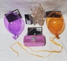 Robert Stanley Blown Glass Pink Purse Ornament OR Christmas Shope Butterfly Clip