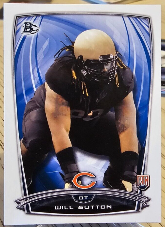 2014 Bowman Will Sutton RC #84 Chicago Bears