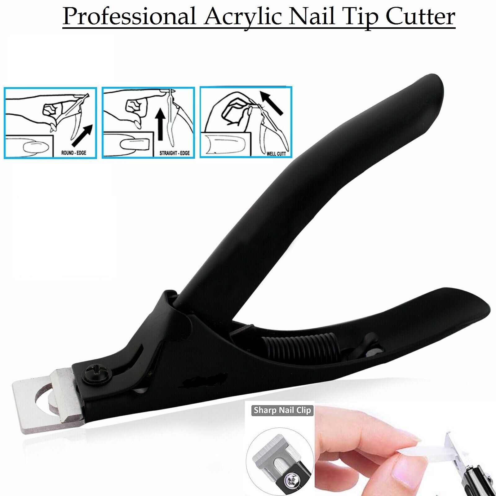 Nail Clipper Acrylic Nail Tips Cutter, Professional Stainless Steel Nails  Clipper Nail Art Kit Nail Catcher