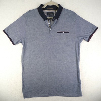 navy blue polo with white trim