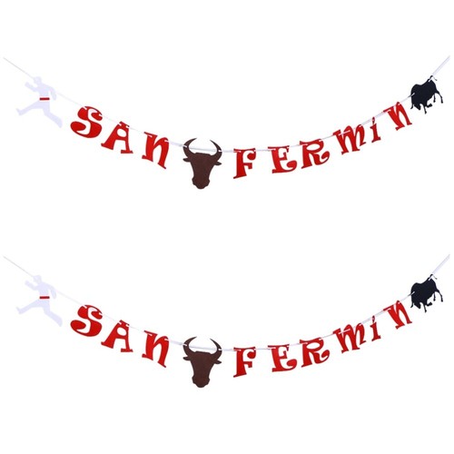 2 Count Birthday Banner Garland Burlap Decor Ornaments Banners Hodiday