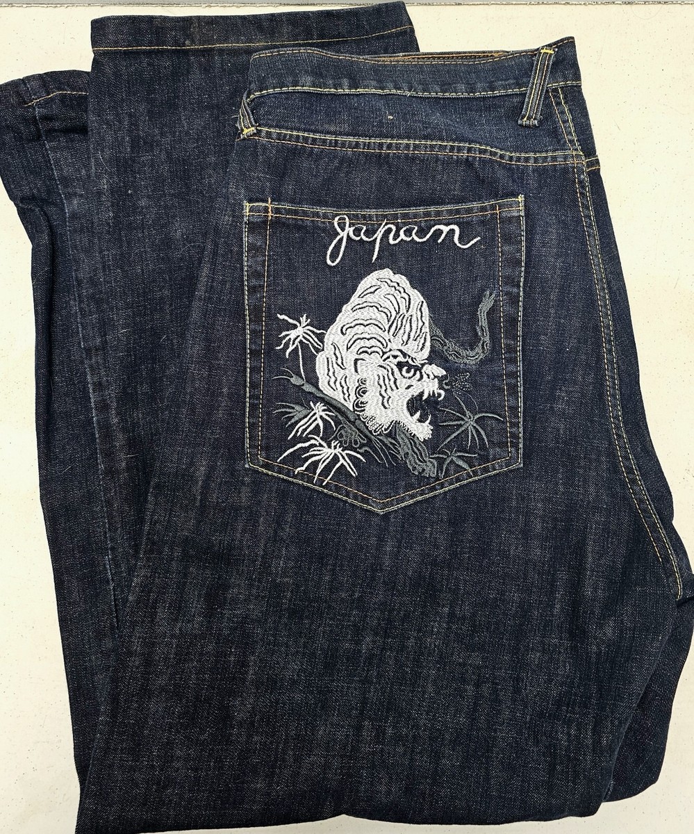 EVISU TIGER JAPANESE DENIM Embroidery - Denim Jean Size