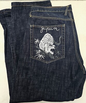 EVISU TIGER JAPANESE DENIM Embroidery - Denim Jean Size 42X32 | eBay