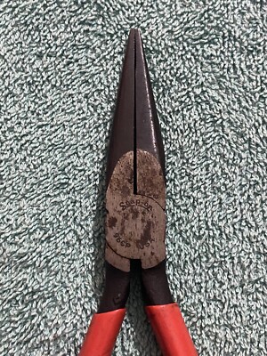 VINTAGE SNAP-ON NEEDLENOSE PLIERS NO. 96CP USA Made 7” Long Red