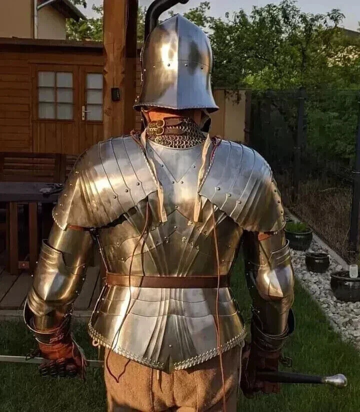 Medieval Metal Larp Roman Half Body Armor Suit Knight Full Suit - Image 2 of 2