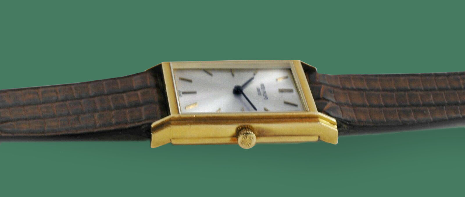 Vintage 1960's PATEK PHILIPPE 18K Gold Men's GONDOLO Rectangular Watch Ref.3519