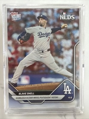 2025 Topps Now Blake Snell #831 Scoreless 9-K Start Writes Postseason History